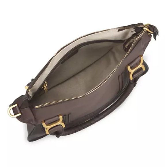 Chloe Medium Marcie Leather Satchel Bold Brown - Picture 2 of 12